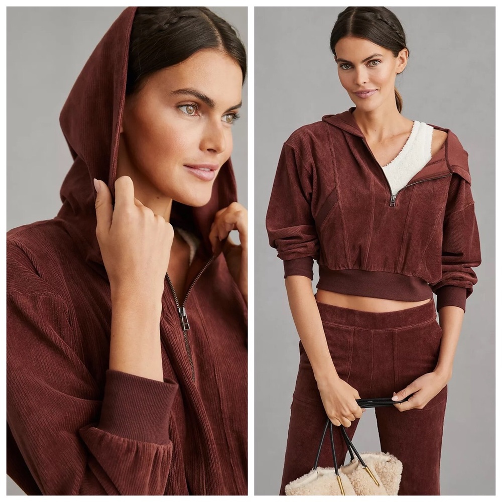 Anthropologie Daily Practice by Anthropologie Velour Corduroy Hoodie